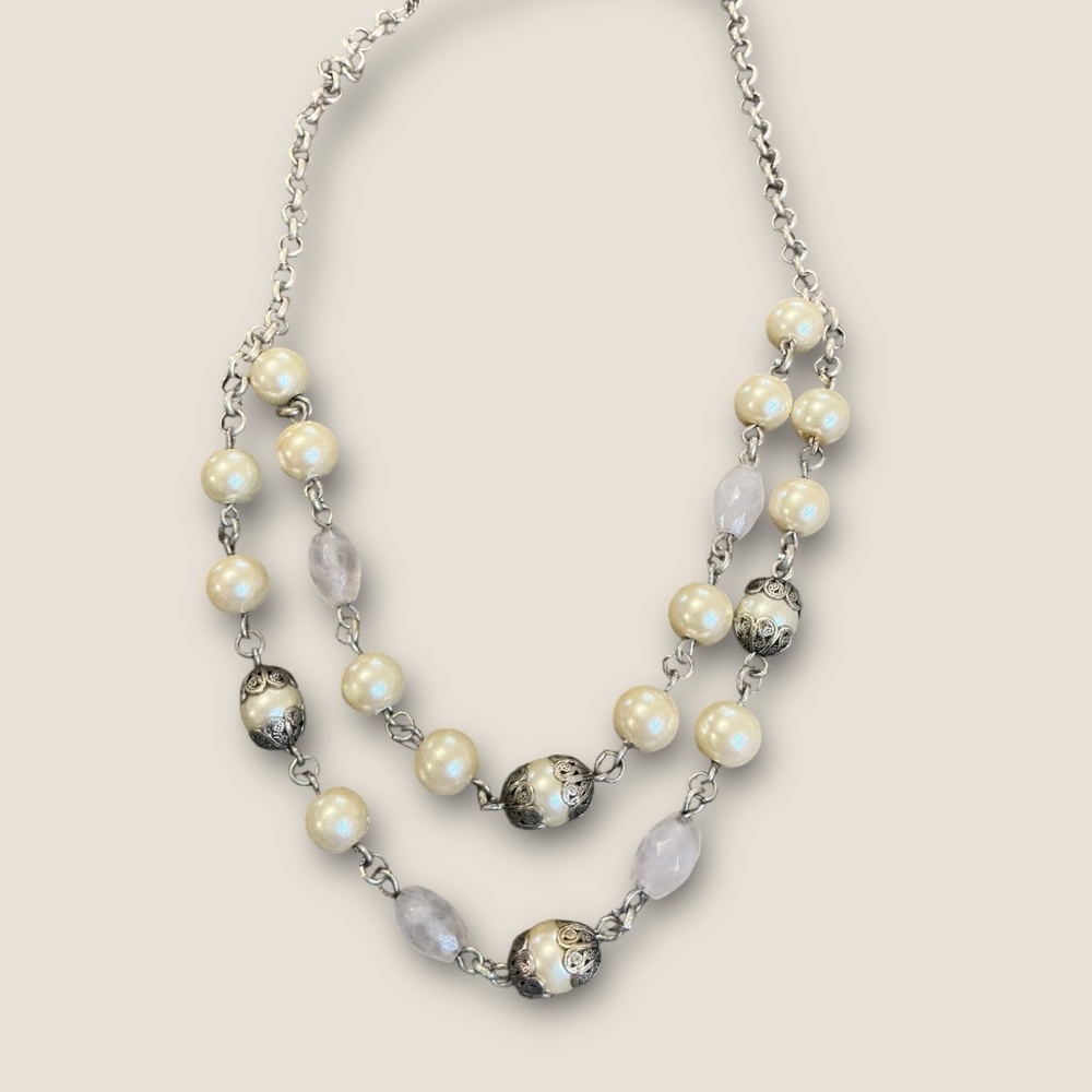 American Eagle Two Strand Beaded Necklace